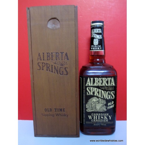 Alberta Springs Canadian Whisky 1972 Bottle Wood Box